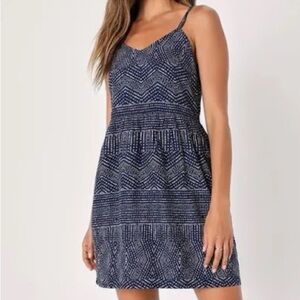RVCA Navy Geometric Mini Dress